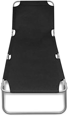 Lounge ChairTanning Chair,Folding Sun Lounger Powder-Coated Steel Black,Outdoor Chaise Lounge Folding,Summer Patio Furniture
