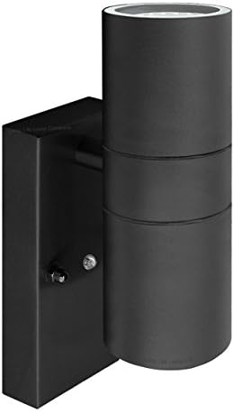Long Life Lamp Company Outdoor Wall Light Dusk Till Dawn Sensor Black Finish Stainless Steel Up and Down Shining IP65 ZLC090-B