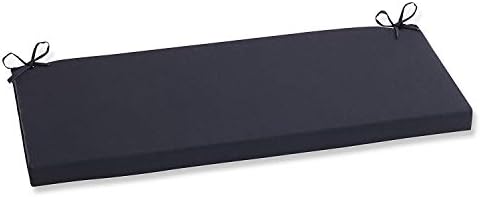 Pillow Perfect Fresco Solid Indoor/Outdoor Wicker Patio Sofa/Swing Cushion, Weather and Fade Resistant, 18" x 45", Black