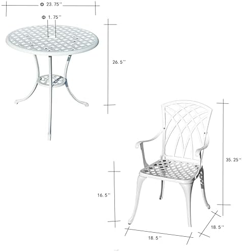 Hi-Line Gift Ltd. A Touch of Class- Black Cast Aluminium Bistro Set for Your Space