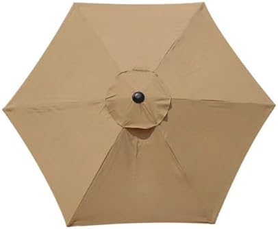 6.5ft 9ft 10ft Patio Umbrella Top Canopy Replacement Cloth,6 Ribs 8 Ribs Outdoor Market Table Pool Garden Umbrella Canopy Covers(Coffee color,2.7m 9ft(6-ribs))