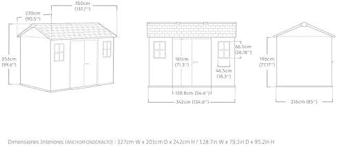 Keter Oakland 11ft x 7.5ft, Garden Shed, Graphite