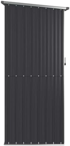 Garden Shed Anthracite 118.5x97x209.5 cm Galvanised Steel,Garden Shed, Metal Shed Tool Storage House with Floor Foundation and Lockable Double Doors