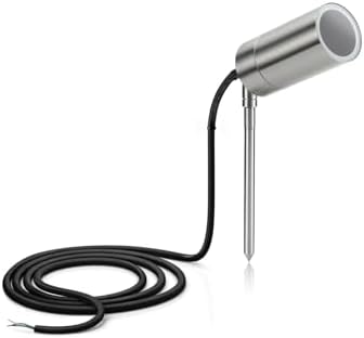 Auraglow Mains Powered Outside Stainless Steel Garden Outdoor LED GU10 Path Spike Light (Warm White)