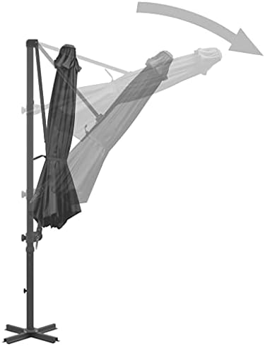CLSDRZC Cantilever Umbrella with Aluminium Pole Anthracite 300 cm,Garden Parasol Weights,Gazebo Weights Parasols Base
