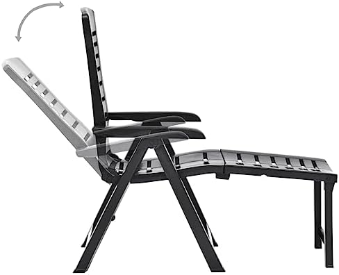 Lounge ChairFolding Chaise Lounge Outdoor, Beach Lounge Tanning Lawn Chair,Patio Lounge Chairs,Pool Lounge Chairs,Sunbathing Chair,Folding Sun Lounger Plastic Anthracite