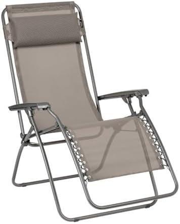 Lafuma Mobilier Relax Rt2, Chataigne, Steel/Texplast,Polypropylene/ Polyester, For Détente, Uv Resistant, 114x68x87 cm