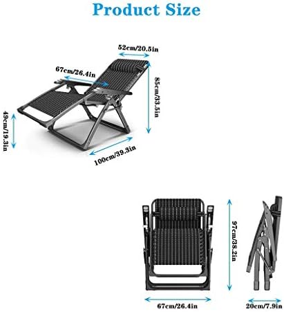 Heavy Duty Folding Sun Lounger Chair - Portable Reclining Deck Chair for Outdoor Garden, Patio, Beach, Camping - Durable Metal Relaxing Furniture for Lawn & Deck