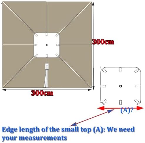 Replacement Canopy for Square Cantilever Umbrella - UV-Resistant Patio Pool Parasol Cover, Durable Offset Umbrella Top for Outdoor Yard Use