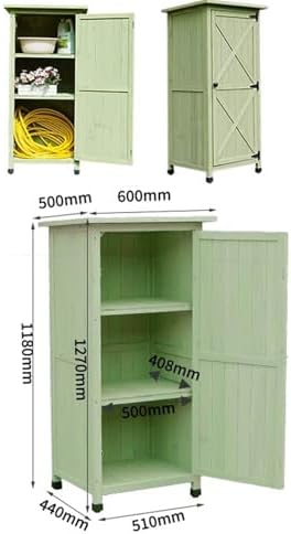 Potting Bench, Garden Storage Cabinet - Waterproof Tool Box For Courtyard And Balcony, Durable Sundries Storage Shed And Organizer (Green 51X44X118Cm)