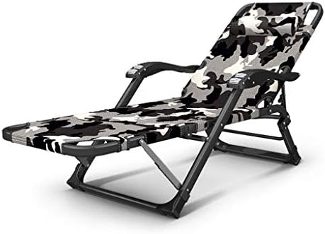 Portable Folding Sun Lounger Chair - Heavy Duty Metal Recliner for Outdoor Garden, Deck, Lawn & Patio - Comfortable Relaxing Bed with Beautiful Scenery View