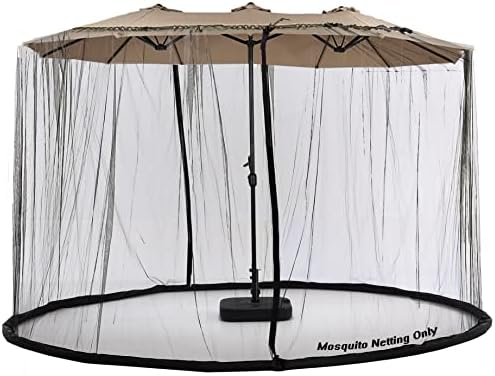 Tiimmgaal Mosquito Neting for 15FT Double-Sided Patio Umbrella Sunbrella Neting Double Zipper Water Pipe Bottom Used and for Patio Gazebo pop up canopy11x11 interchangeable