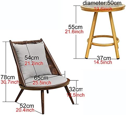 3 Piece Outdoor Bistro Set with Aluminum Alloy Frame, Outdoor All Weather Woven Rope Patio Conversation Set, Patio Furniture Sets with Cushions for Balcony, Garden, Backyard, Brown/Natural Color