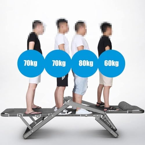 Portable Folding Adult Bed,Lounge Folding Chaise Lounge Chair with Adjustable Recline Portable Sun Lounger with Pillow and Armrest Outdoor Camping Bed for Deck Poolside and Garden Steel Fram
