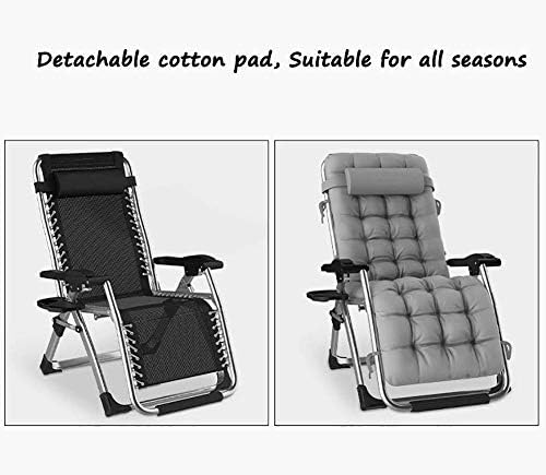 Patio Chairs Reclining Sun Loungers Zero Gravity Chaise Lounges Outdoor Garden Rocking Deck Chair For Beach Camping Supports 200kg (Color : Black)