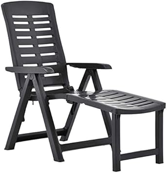 Lounge ChairFolding Chaise Lounge Outdoor, Beach Lounge Tanning Lawn Chair,Patio Lounge Chairs,Pool Lounge Chairs,Sunbathing Chair,Folding Sun Lounger Plastic Anthracite