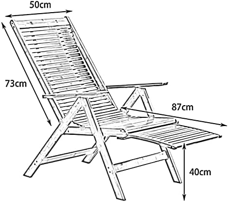Bamboo Recliner, Adjustable Sun Lounger Foldable Reclining Chair with Retractable Footrest, Outdoor Relaxer Lounge Chair for Garden/Terrace/Balcony(Color:Gray)