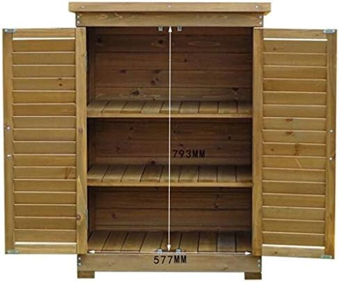 Garden Cabinets Multifunctional Outdoor Storage Cabinet Courtyard Mounted Tool Box Garage Shoe Rack Storage Shed (Color : Brown, Size : 694396cm)