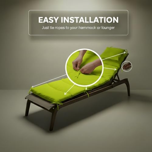 Hi_friend Replacement Cushion Pad and Umbrella for Hanging Lounge Chair Outdoor Chaise Hanging Hammock Chair Pillow Pad (Blue,Green,Khaki,Rust) (Green)