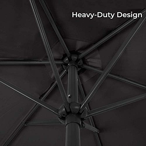 Garden Umbrella Parasol Outdoor Parasol Garden Umbrella | 2.7M |With Crank Round Uv Protection Anti Light Rain, Compact Sun Shade For Beach Gazebo Balcony Terrace Coffee Table Fishing Market