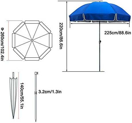 Parasol Umbrella 8.5Feet Patio Umbrella, Gazebo/Small Bistro Windproof Offset Umbrella with 1.5kg Water Filled Umbrella Base, Easy to Assemble