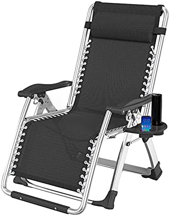 Adjustable Zero Gravity Lounge Chair with Wider Armrests & Cup Holder - Supports 200KG - Recliner for Outdoor/Indoor Relaxation (Black, Gray, Purple)