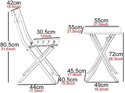 Outdoor Folding Patio Furniture Sets - 3 Piece Patio Set of Foldable Patio Table and Chairs - Metal Patio Bistro Set