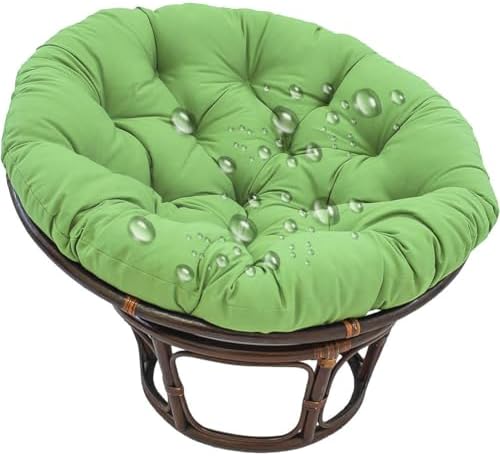 Waterproof Hanging Basket Chair Cushion Round Papasan Seat Pad Outdoor Indoor Rocking Chair Swing Cushions Polyester Soft Patio Hanging Chair Cushion Pad Furniture Recliner,green,150X110