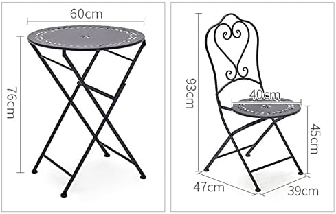 Garden Furniture Set Outdoor Metal Tavern Table And Chair Set, Wrought Iron Foldable Leisure Balcony Table And Chair, Garden Terrace Dining Table And Chair Set, Waterproof And Rust-proof Bal