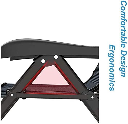 Extra Wide Reclining Garden Chair for Adults Heavy Duty Metal Folding Portable Chair Deck Chairs Zero Gravity Chair Sun Lounger Recliners