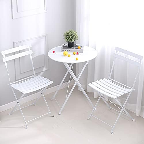 Patio Bistro Set - Outdoor Patio Furniture Sets - 3 Piece Foldable Patio Table and Chairs for Backyard Lawn Balcony