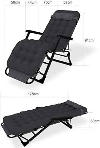 Sun Lounger Zero Gravity Chair for Garden, Outdoor Folding & Reclining Sun Lounger with Head Pillow, Deck Chair for Patio Garden Beach Pool, Max 200Kg