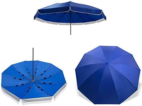 Parasol Umbrella Blue Black Market Table Umbrella, 7.9ft Outdoor Table Umbrella for Gazebo Pool, with Double Sun Protection Coating & 8 Ribs
