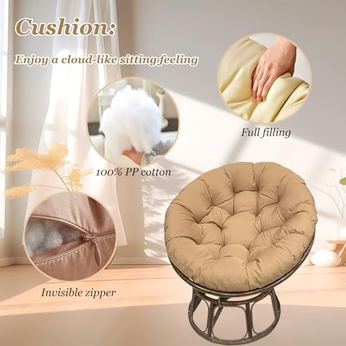 Waterproof Hanging Basket Chair Cushion Round Papasan Seat Pad Outdoor Indoor Rocking Chair Swing Cushions Polyester Soft Patio Hanging Chair Cushion Pad Furniture Recliner,green,150X110