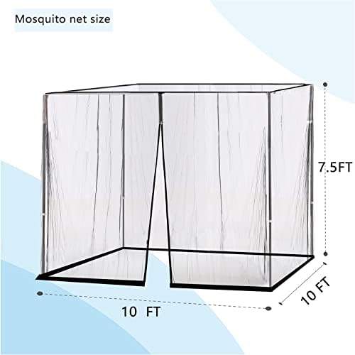 10' x 10' Patio Umbrellas Netting Mosquito Netting, Gazebo Canopy Patio Umbrella Square Clearance or Circularity OtdoorCanopy Umbrella Screen (Black)（Note: Mosquito Netting only）