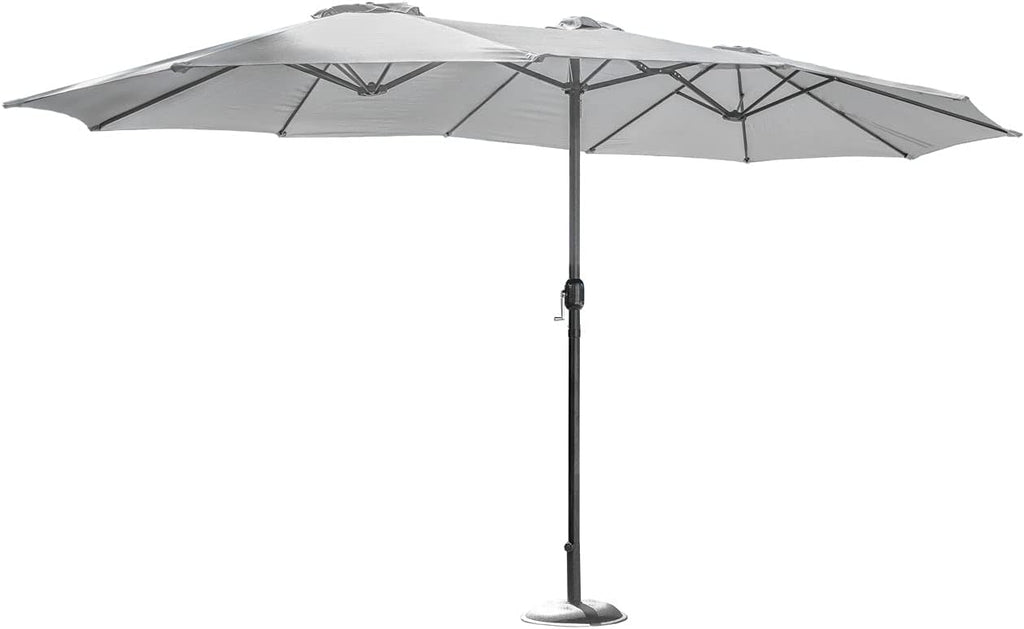 Harrier 4.6m Double-Sided Garden Parasols with Optional Cover & Base Weights - UV Protection & Easy Setup