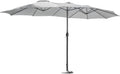 Harrier 4.6m Double-Sided Garden Parasols with Optional Cover & Base Weights - UV Protection & Easy Setup
