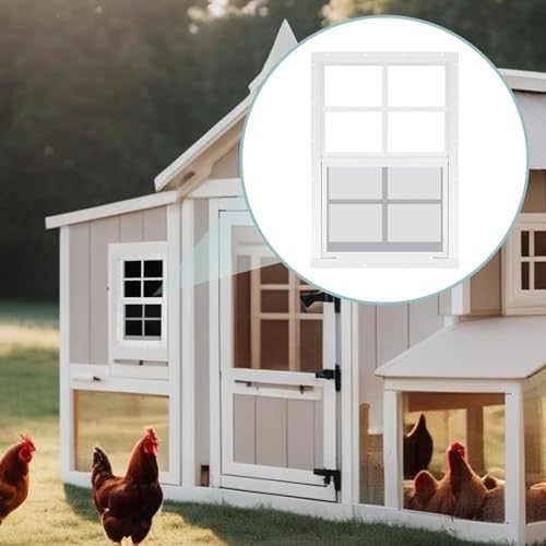 Tandefio 2-Pack 12''x18'' Shed Windows, Small Sliding Windows, White Flush Mount with Tempered Glass and Screen, for Sheds, Garages, Chicken Coops, Barns, Playhouses