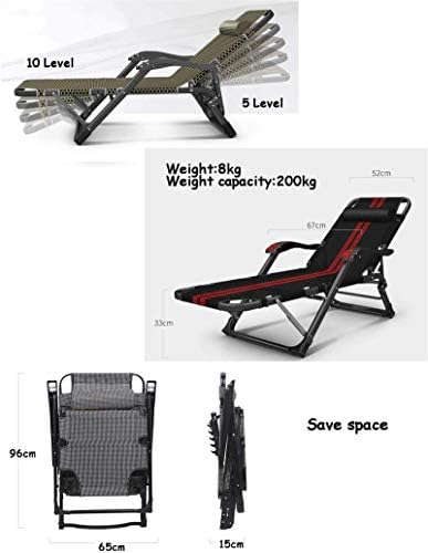 Lightweight Zero Gravity Lounge Chair, Folding Deck Chairs Wider Armrest Sun Lounger Chairs Relaxer Pad Cushion with Adjustable Headrest Support 200KG for Outdoor Beach Patio Pool
