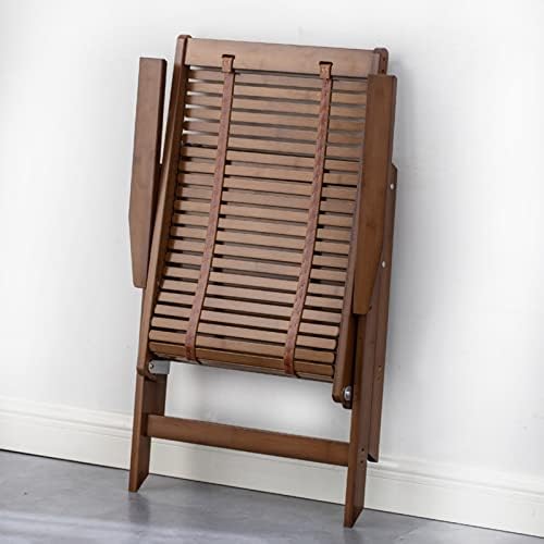 Bamboo Recliner, Adjustable Sun Lounger Foldable Reclining Chair with Retractable Footrest, Outdoor Relaxer Lounge Chair for Garden/Terrace/Balcony(Color:Gray)