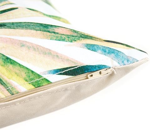 Bean Bag Bazaar Outdoor Cushions Filled, Wild Collection, Decorative Palm Print, Set of 4, 43cm x 43cm, Water Resistant, Outdoor Cushions for Garden Furniture, Garden, Patio