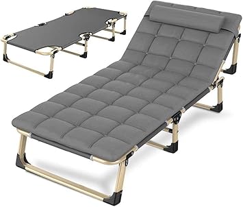 Folding Chair Lounger - Garden Foldable Recliner, Deck Chair, Beach Sun Lounger