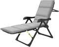 Extra Wide Reclining Garden Chair for Adults Heavy Duty Metal Folding Portable Chair Deck Chairs Zero Gravity Chair Sun Lounger Recliners