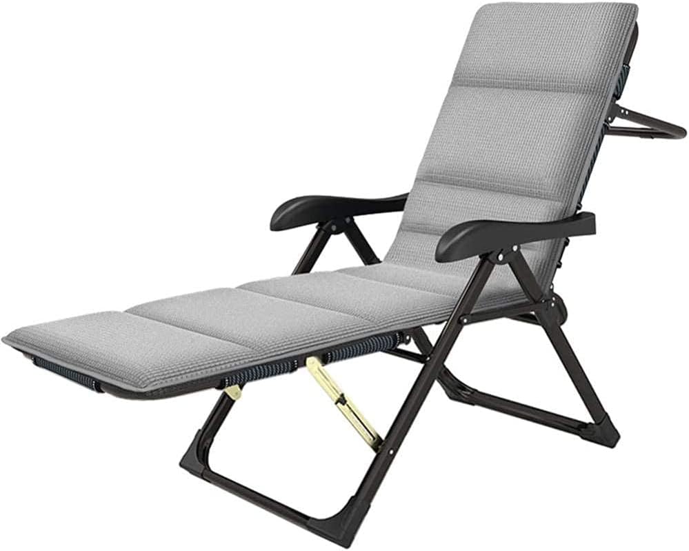 Extra Wide Reclining Garden Chair for Adults Heavy Duty Metal Folding Portable Chair Deck Chairs Zero Gravity Chair Sun Lounger Recliners