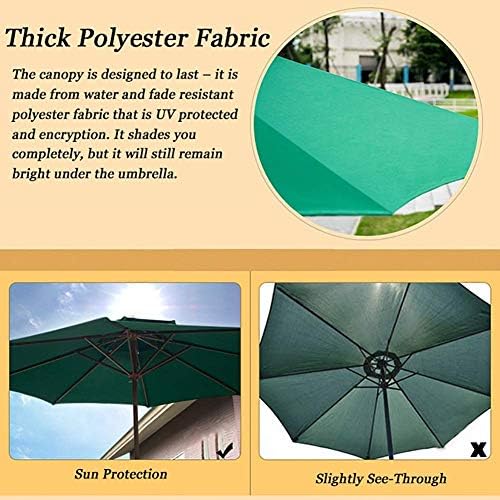 Parasol Umbrella 8.9 Feet Patio Umbrella Pool/gazebo Sun Umbrella with Stable Cement Base, Double-Layer Reinforced Umbrella Bone, Windproof (Color : Khaki)