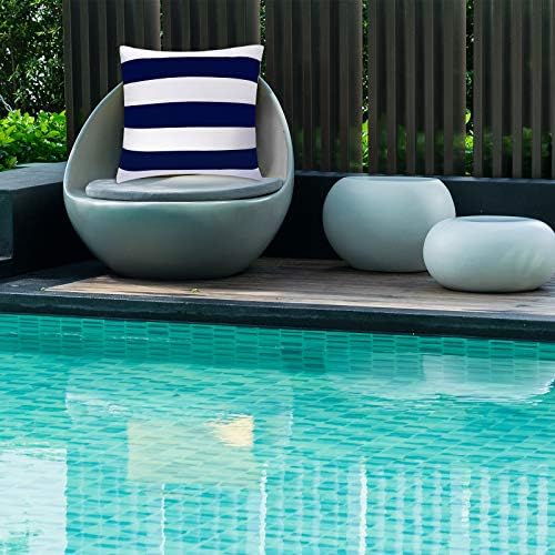 ANECO Pack of 4 Waterproof Pillow Covers Outdoor Throw Pillowcases Square Garden Cushion Case for Home, Garden, Patio,Navy Blue,18 x 18 Inches