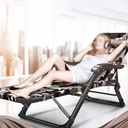 Portable Folding Sun Lounger Chair - Heavy Duty Metal Recliner for Outdoor Garden, Deck, Lawn & Patio - Comfortable Relaxing Bed with Beautiful Scenery View