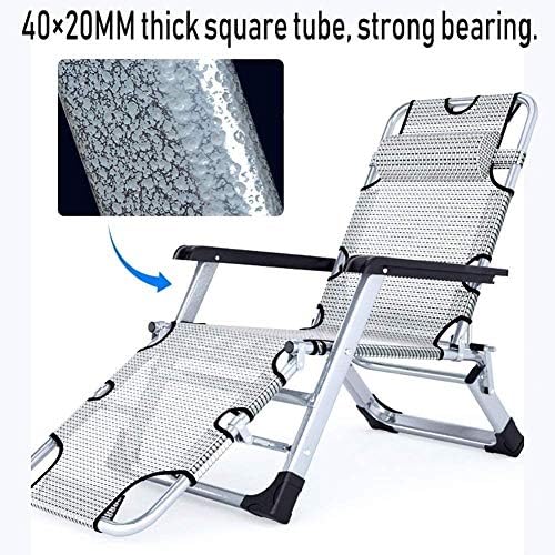 Sun Lounger Garden Chairs Foldable Deck Chair Folding Bed Single Zero Gravity, Patio Breathable Recliner Outdoor Patio Beach Metal Frame Camping Bed (Color, Gray),Gray