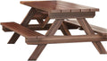 This Outdoor Waterproof Wooden Patio Table & Chair Set, Anti-Corrosion, Sunproof, Imported Solid Wood, Casual Picnic Table for 4-6 Seats, Durable Garden Furniture with Bench