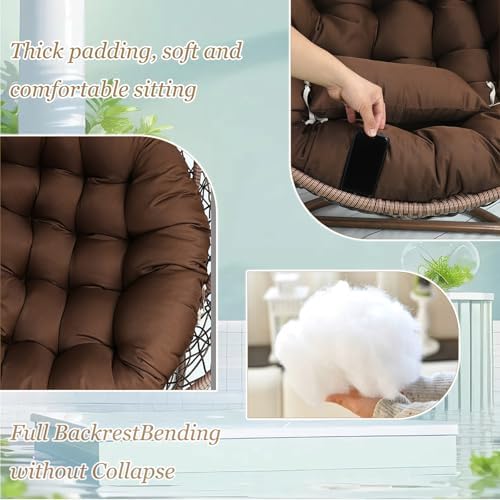 Seat Cushion for Hanging Chair, Comfortable Swing Chairs Cushions, Soft Patio Hanging Chair Cushion Pad for Outdoor Indoor Egg Hanging Basket Chair Egg Chair Cushion,rose red,120CM